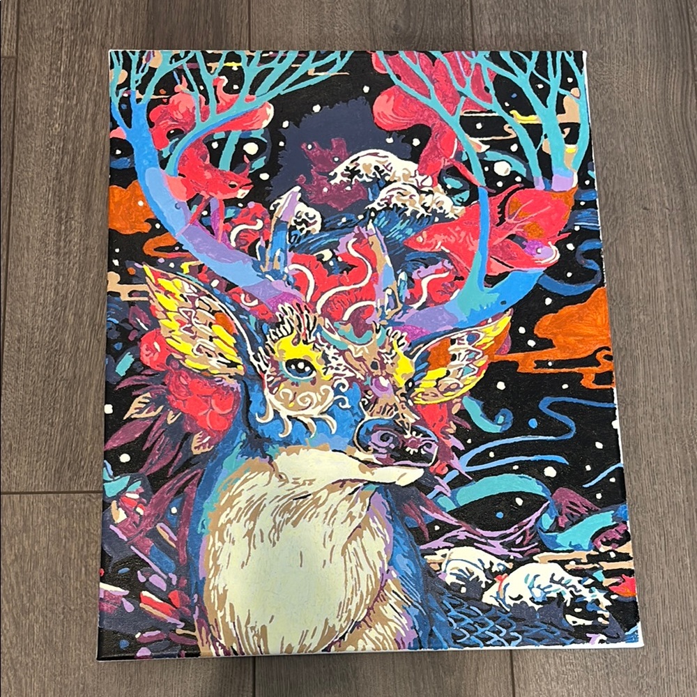 16x20 Painting - Deer and Goldfish - Painted by Me